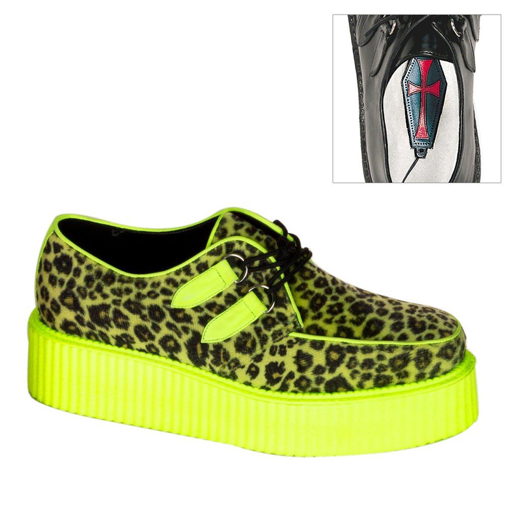 Creepers Demonia V Creeper 507uv Panske - Leopard/Zelene | SK-247544